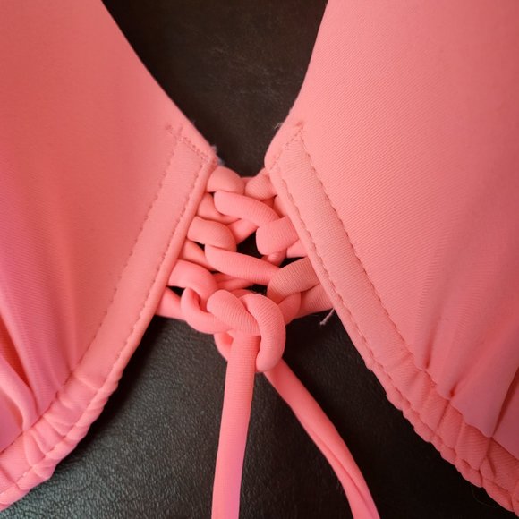 NWT Ninety Six Degrees push up bikini top in flamingo coral pink size XL - Picture 11 of 16
